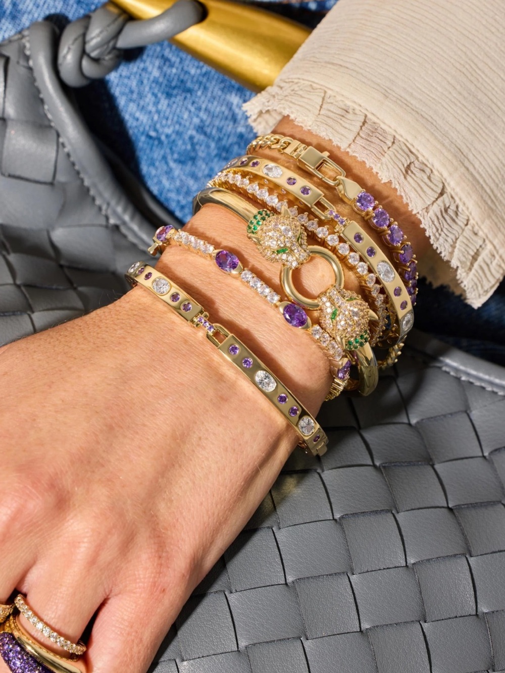 NWT Melinda Maria Gold “The Maven Tennis Bracelet 3mm” - Picture 4 of 8